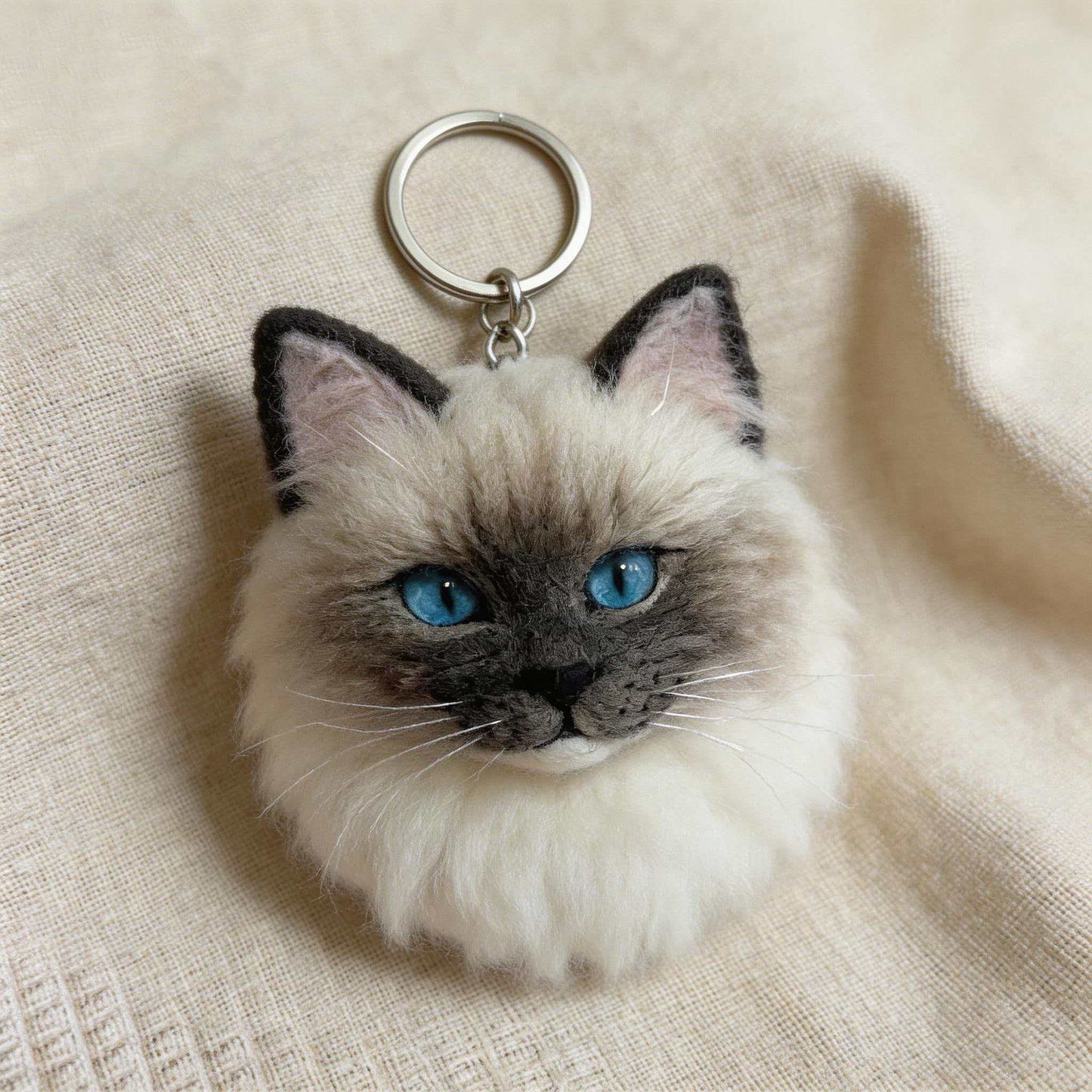 Handmade wool felt pet keychain and bag pendant